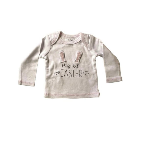 MudPie My 1st Easter 2 Piece Bunny Set Top & Pants Baby Girl Newborn 0-3M New - Picture 2 of 8
